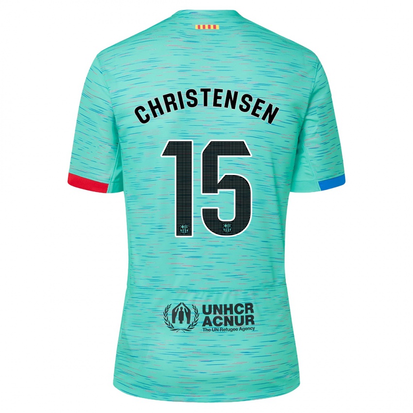 Dzieci Andreas Christensen #15 Lekka Aqua Trzeci Komplet Koszulka 2023/24 Koszulki Klubowe