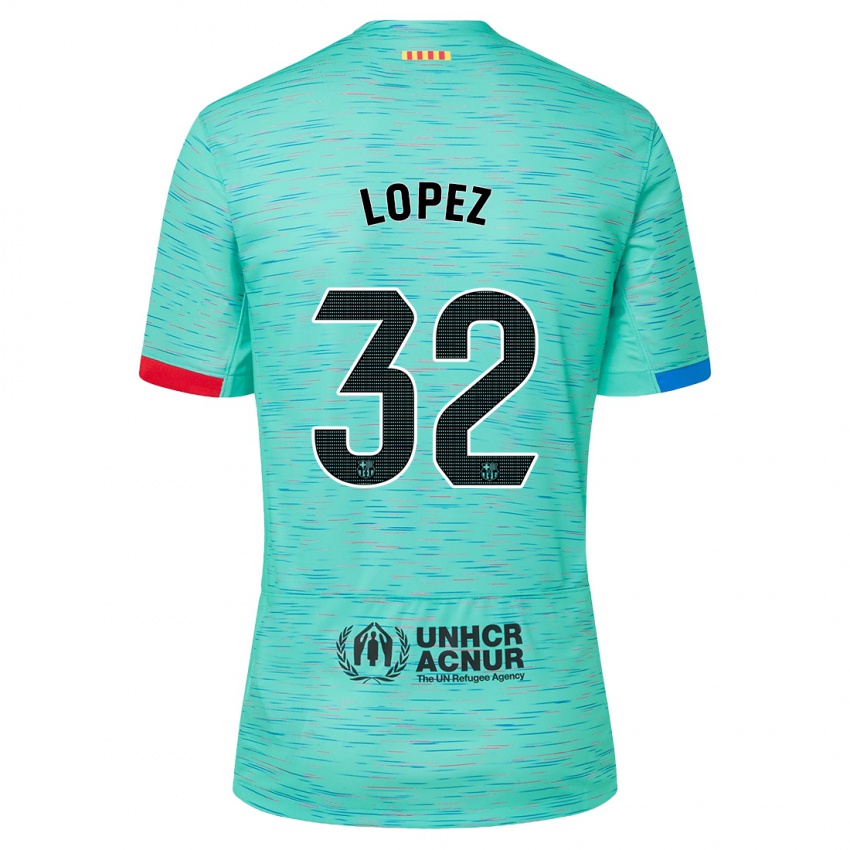 Dzieci Fermin Lopez #32 Lekka Aqua Trzeci Komplet Koszulka 2023/24 Koszulki Klubowe
