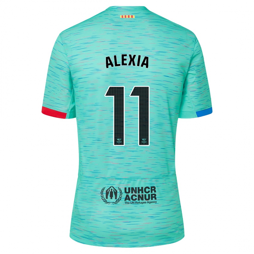 Dzieci Alexia Putellas #11 Lekka Aqua Trzeci Komplet Koszulka 2023/24 Koszulki Klubowe