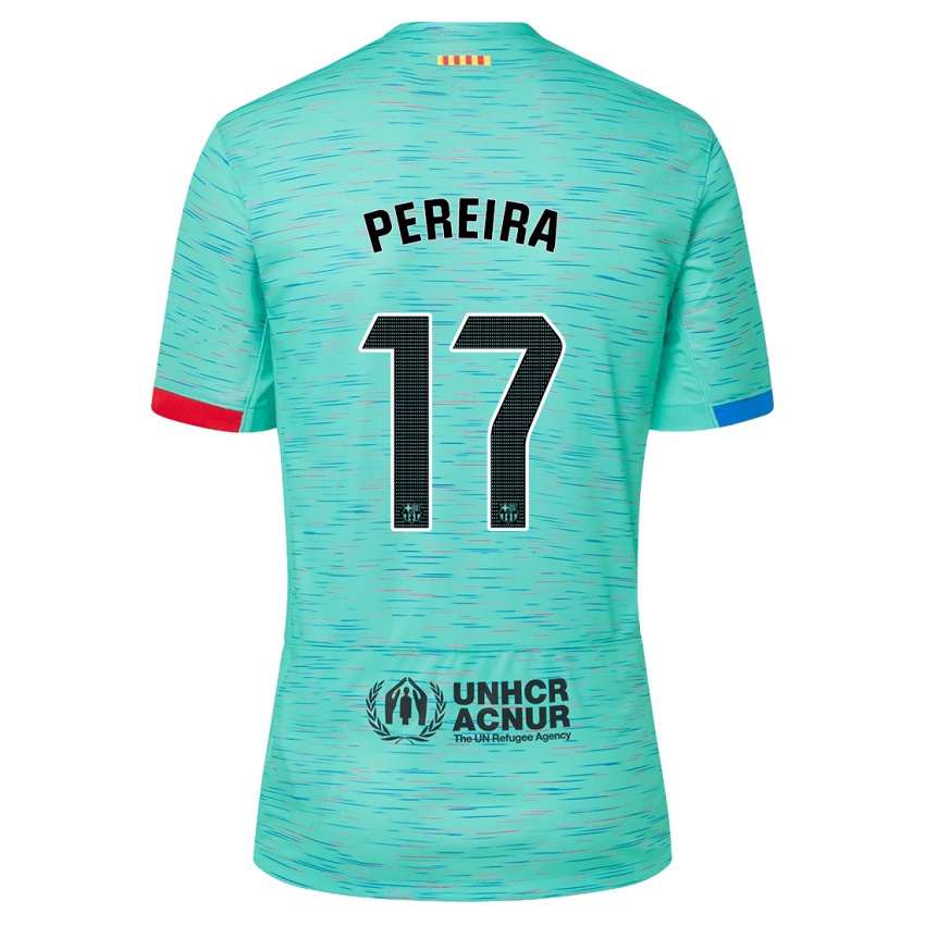 Dzieci Andrea Pereira #17 Lekka Aqua Trzeci Komplet Koszulka 2023/24 Koszulki Klubowe