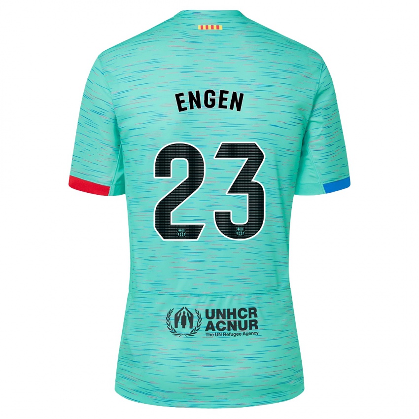 Dzieci Ingrid Engen #23 Lekka Aqua Trzeci Komplet Koszulka 2023/24 Koszulki Klubowe