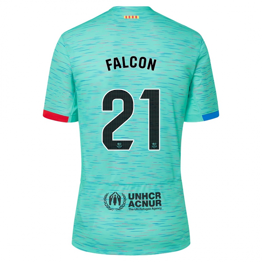 Dzieci Andrea Falcon #21 Lekka Aqua Trzeci Komplet Koszulka 2023/24 Koszulki Klubowe