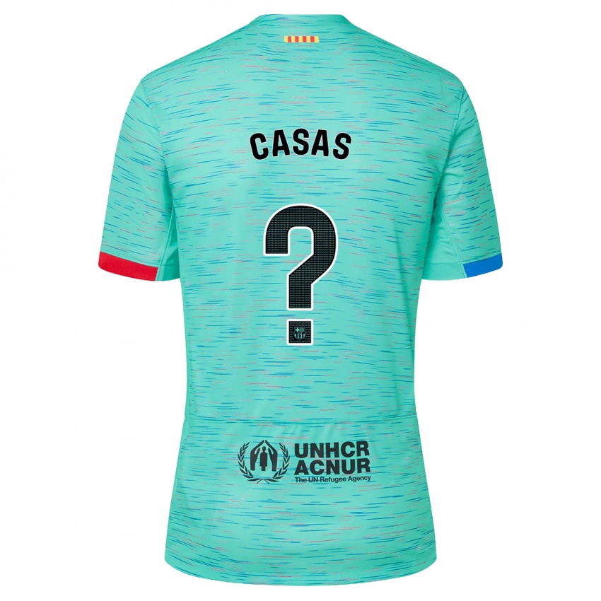 Dzieci Arnau Casas #0 Lekka Aqua Trzeci Komplet Koszulka 2023/24 Koszulki Klubowe