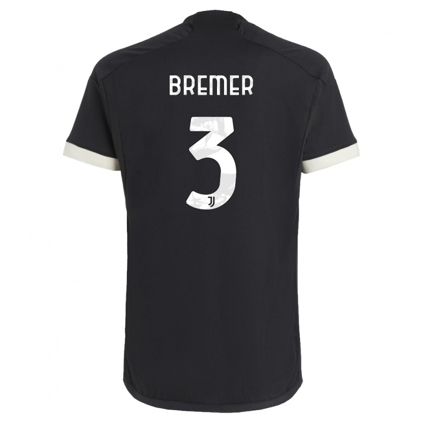 Dzieci Bremer #3 Czarny Trzeci Komplet Koszulka 2023/24 Koszulki Klubowe