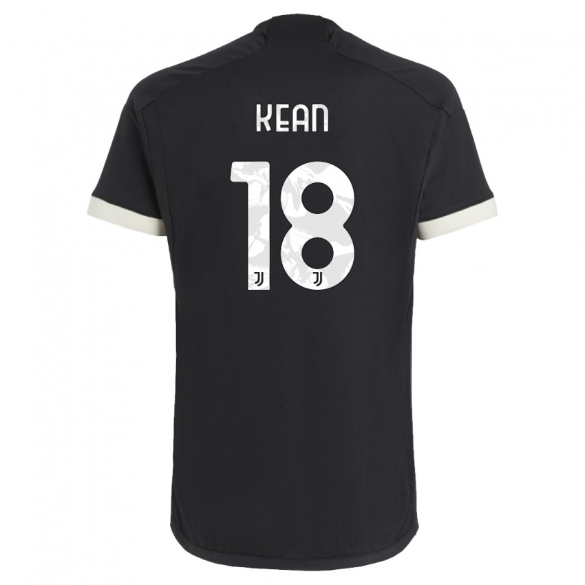 Dzieci Moise Kean #18 Czarny Trzeci Komplet Koszulka 2023/24 Koszulki Klubowe