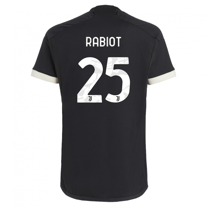 Dzieci Adrien Rabiot #25 Czarny Trzeci Komplet Koszulka 2023/24 Koszulki Klubowe
