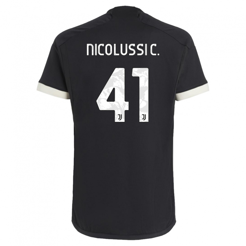 Dzieci Hans Nicolussi Caviglia #41 Czarny Trzeci Komplet Koszulka 2023/24 Koszulki Klubowe