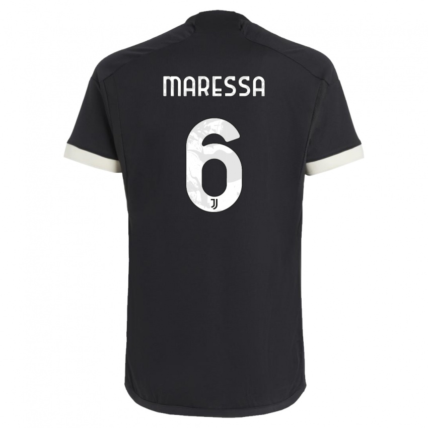 Dzieci Tommaso Maressa #6 Czarny Trzeci Komplet Koszulka 2023/24 Koszulki Klubowe
