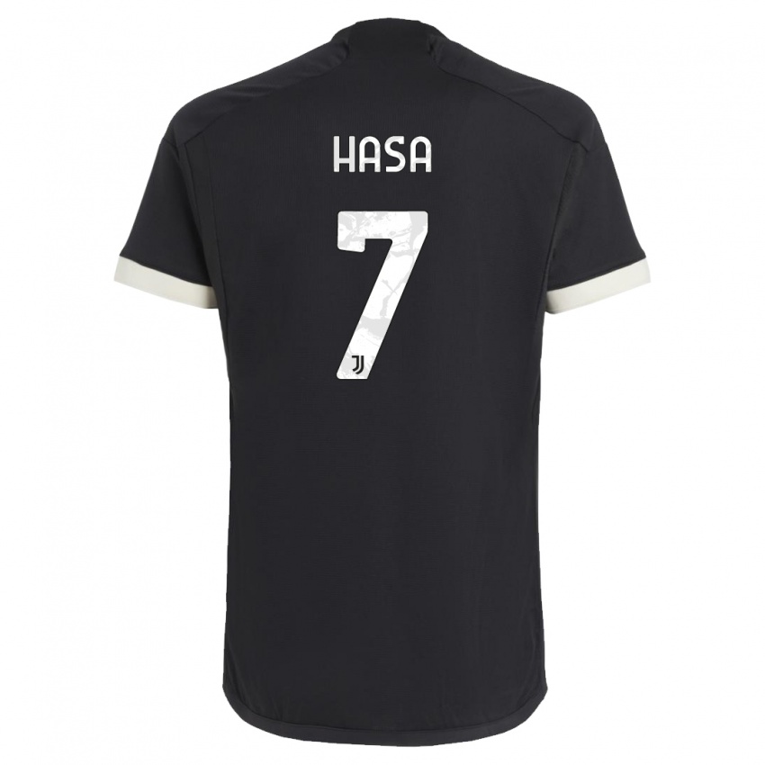Dzieci Luis Hasa #7 Czarny Trzeci Komplet Koszulka 2023/24 Koszulki Klubowe