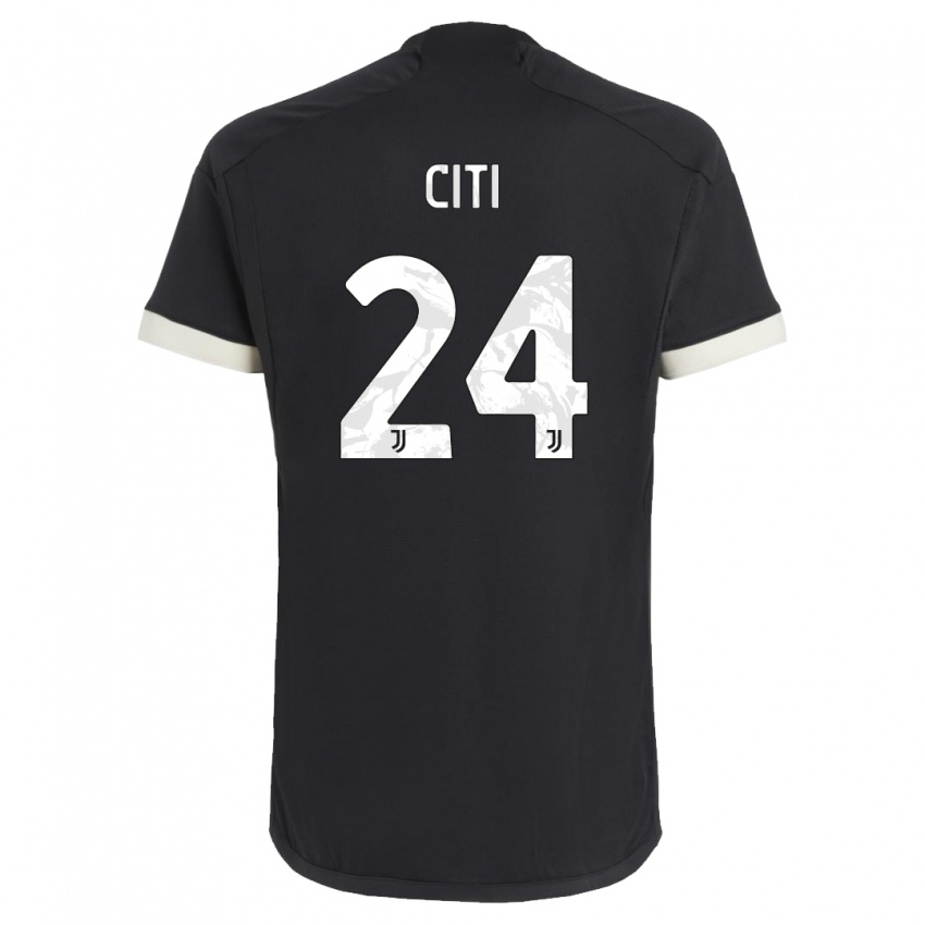 Dzieci Alessandro Citi #24 Czarny Trzeci Komplet Koszulka 2023/24 Koszulki Klubowe