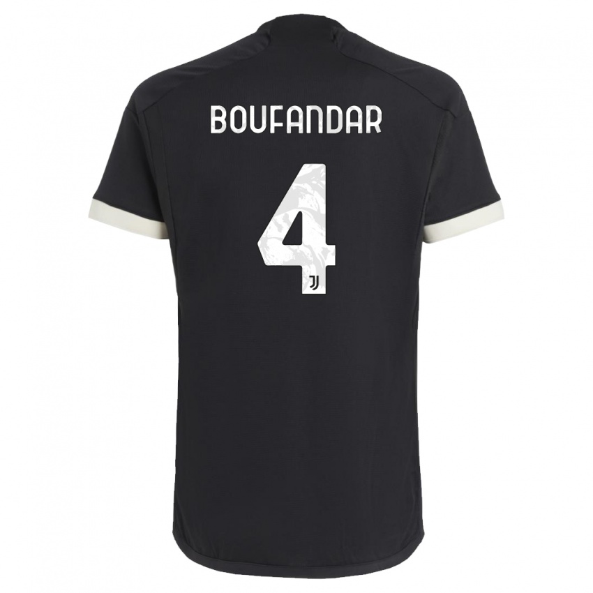 Dzieci Adam Boufandar #4 Czarny Trzeci Komplet Koszulka 2023/24 Koszulki Klubowe