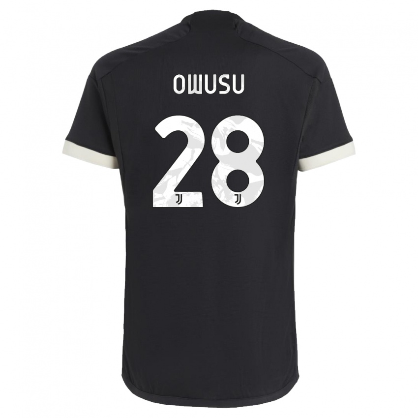 Dzieci Augusto Owusu #28 Czarny Trzeci Komplet Koszulka 2023/24 Koszulki Klubowe