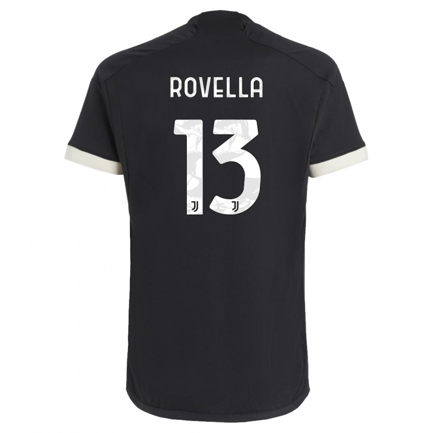 Dzieci Nicolo Rovella #13 Czarny Trzeci Komplet Koszulka 2023/24 Koszulki Klubowe