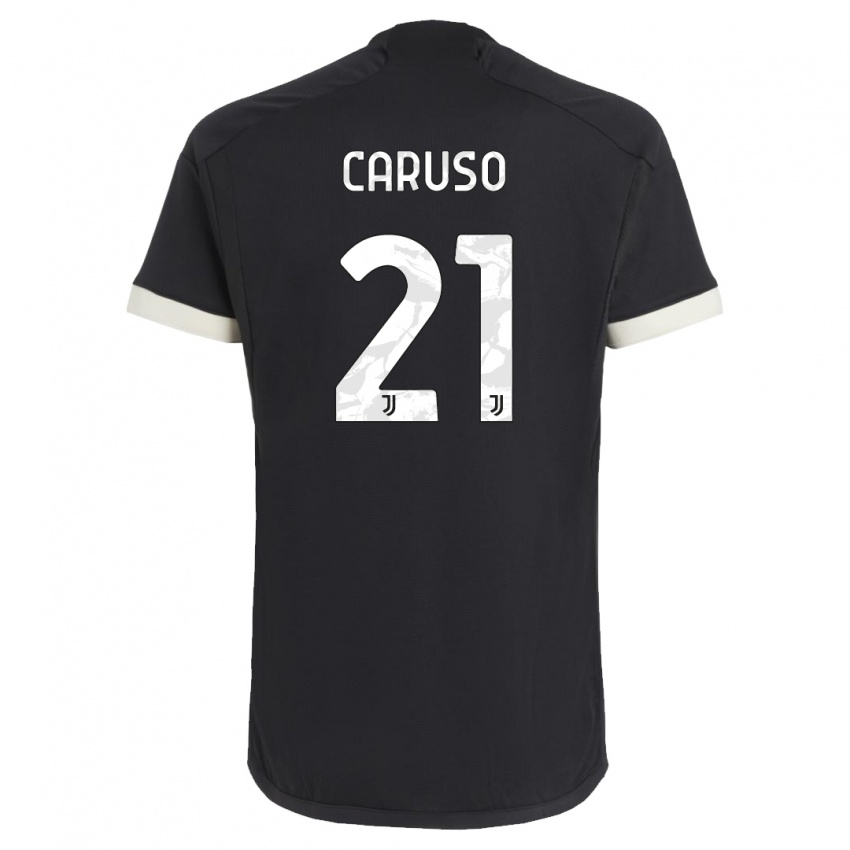 Dzieci Arianna Caruso #21 Czarny Trzeci Komplet Koszulka 2023/24 Koszulki Klubowe