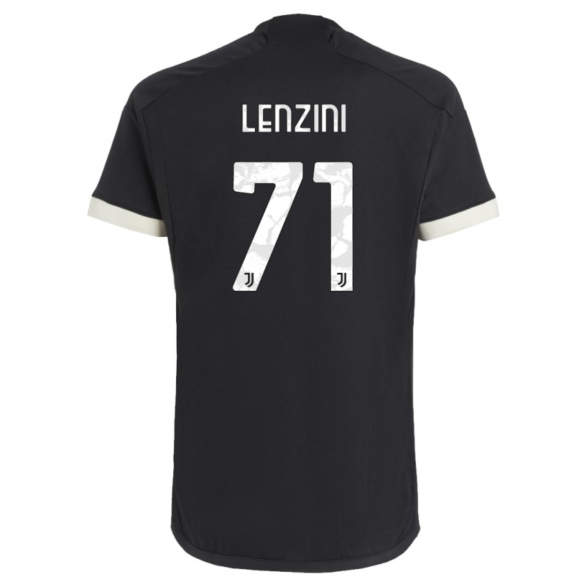 Dzieci Martina Lenzini #71 Czarny Trzeci Komplet Koszulka 2023/24 Koszulki Klubowe