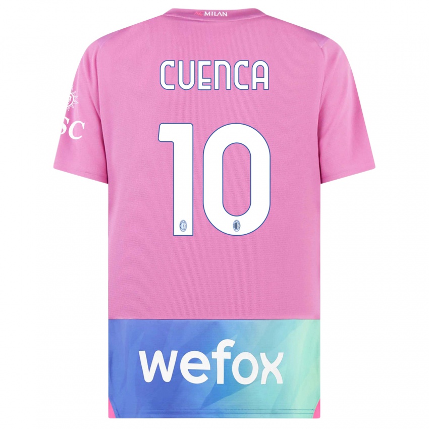 Dzieci Hugo Cuenca #10 Różowy Fiolet Trzeci Komplet Koszulka 2023/24 Koszulki Klubowe
