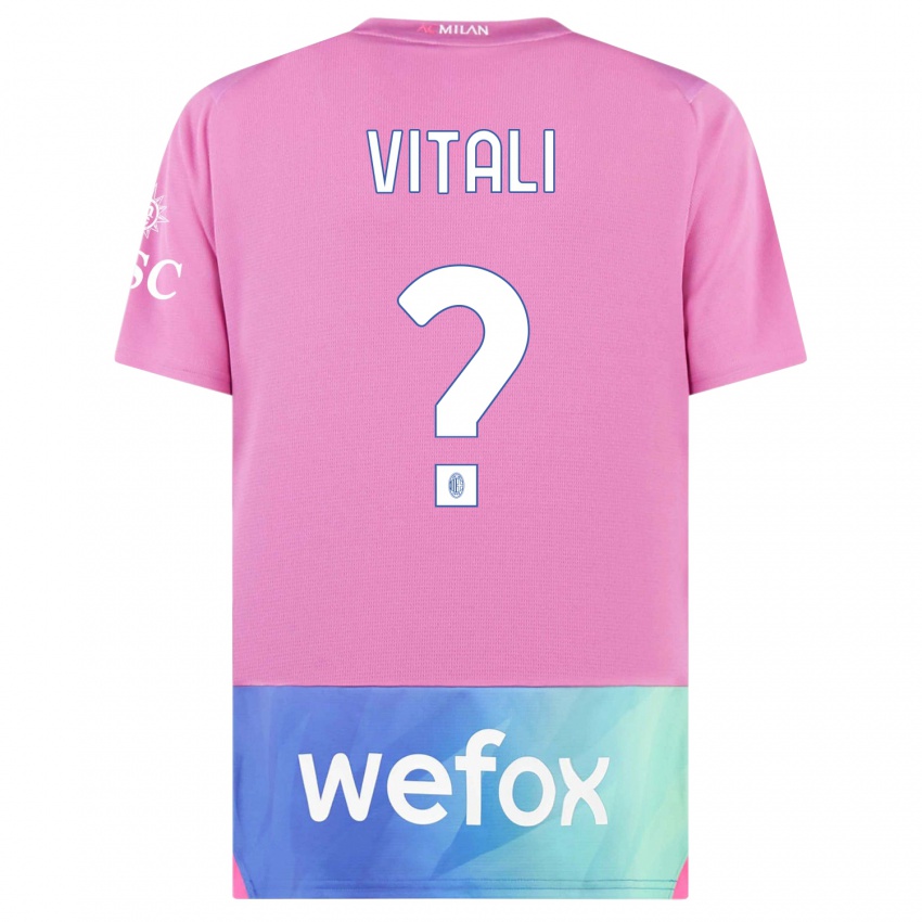 Dzieci Michael Vitali #0 Różowy Fiolet Trzeci Komplet Koszulka 2023/24 Koszulki Klubowe
