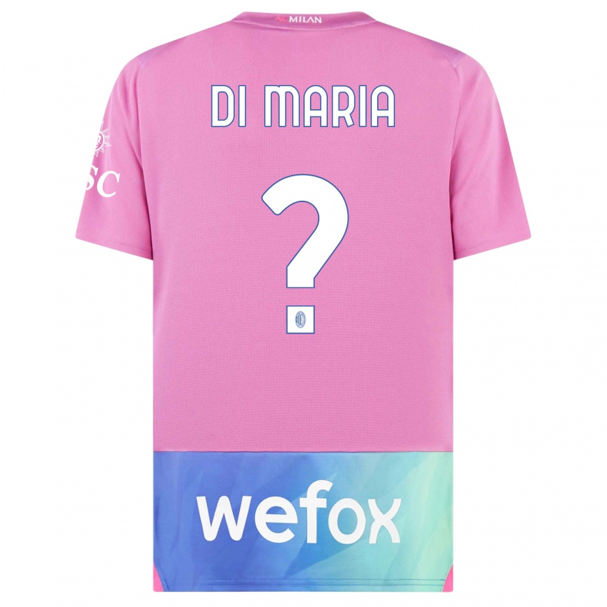 Dzieci Alessandro Di Maria #0 Różowy Fiolet Trzeci Komplet Koszulka 2023/24 Koszulki Klubowe