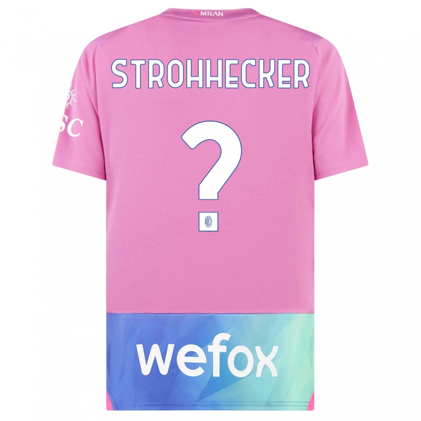 Dzieci Riccardo Strohhecker #0 Różowy Fiolet Trzeci Komplet Koszulka 2023/24 Koszulki Klubowe