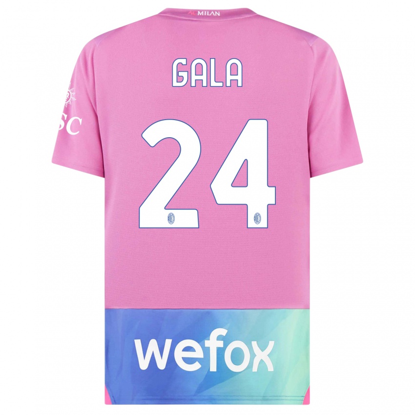 Dzieci Antonio Gala #24 Różowy Fiolet Trzeci Komplet Koszulka 2023/24 Koszulki Klubowe