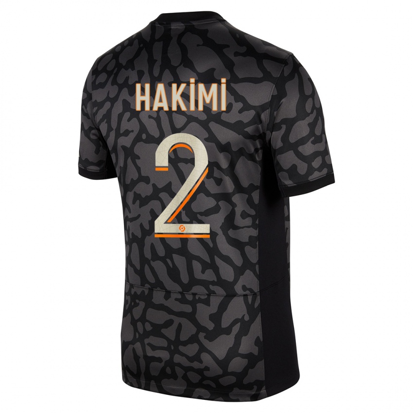 Dzieci Achraf Hakimi #2 Czarny Trzeci Komplet Koszulka 2023/24 Koszulki Klubowe
