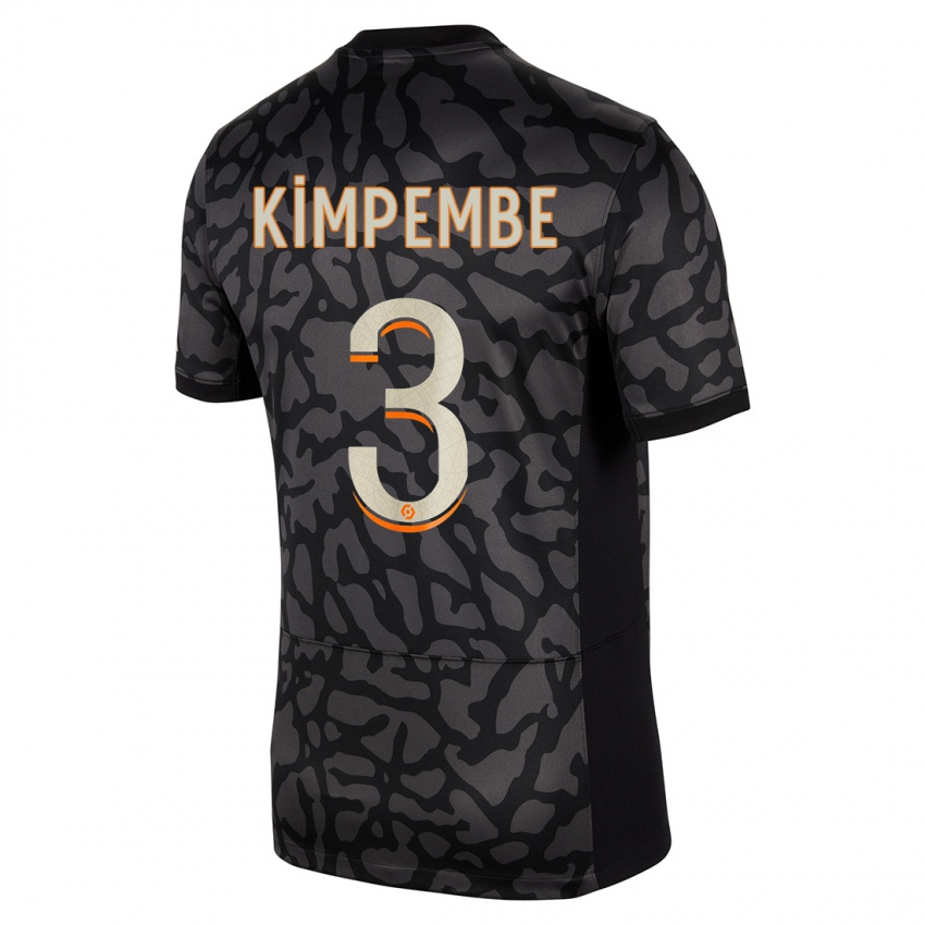 Dzieci Presnel Kimpembe #3 Czarny Trzeci Komplet Koszulka 2023/24 Koszulki Klubowe