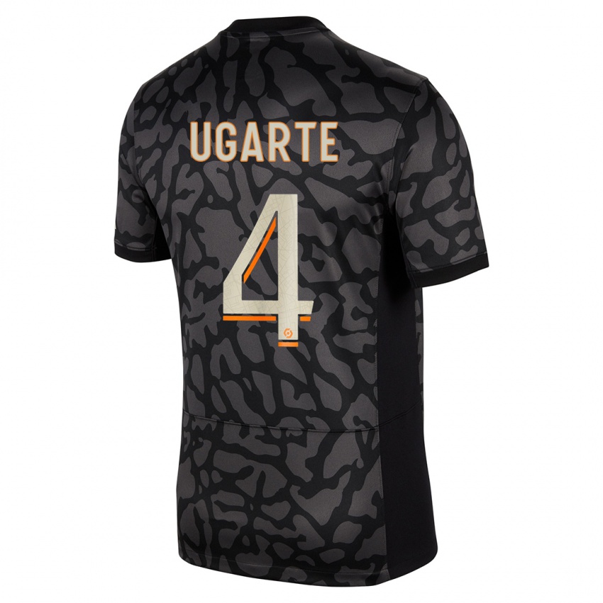 Dzieci Manuel Ugarte #4 Czarny Trzeci Komplet Koszulka 2023/24 Koszulki Klubowe