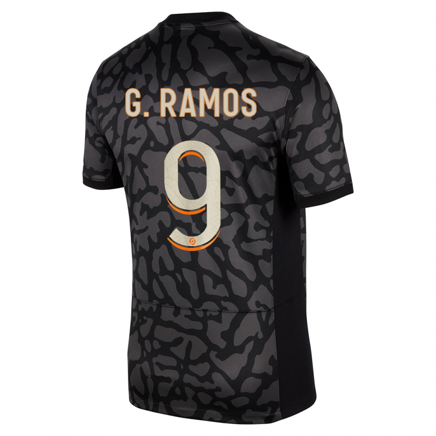 Dzieci Gonçalo Ramos #9 Czarny Trzeci Komplet Koszulka 2023/24 Koszulki Klubowe