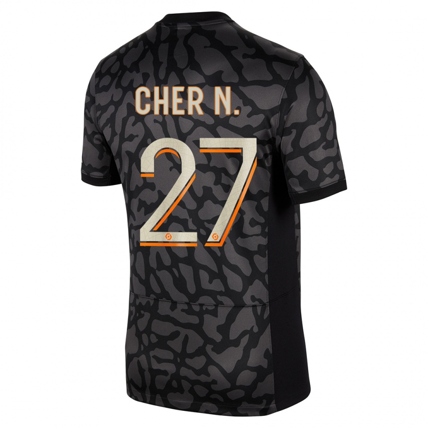 Dzieci Cher Ndour #27 Czarny Trzeci Komplet Koszulka 2023/24 Koszulki Klubowe
