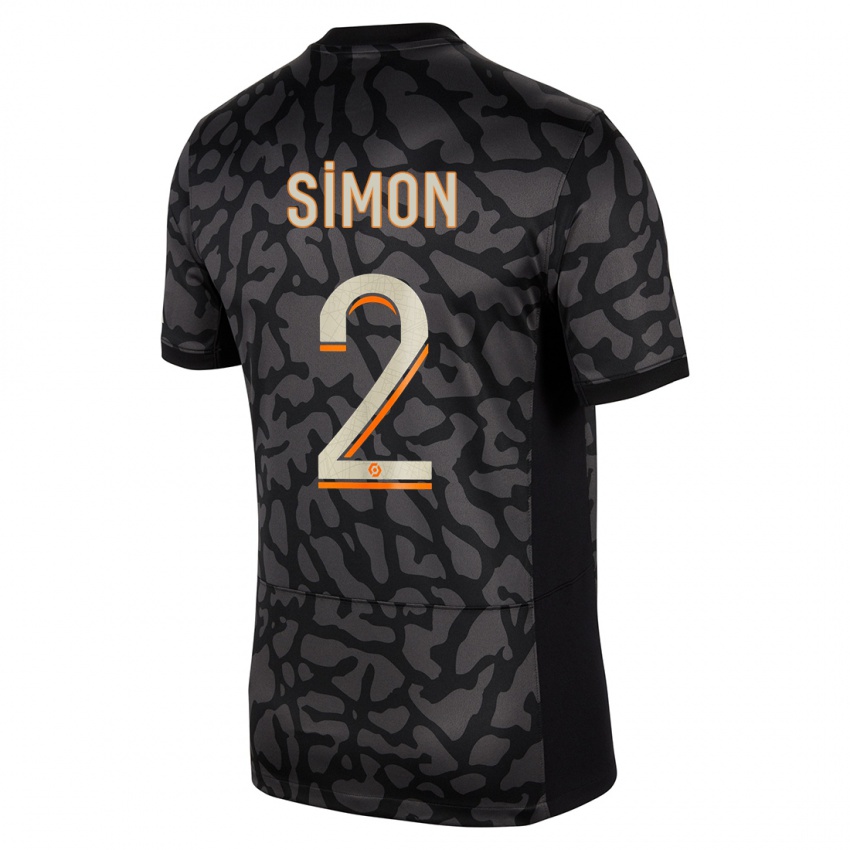 Dzieci Benedicte Simon #2 Czarny Trzeci Komplet Koszulka 2023/24 Koszulki Klubowe