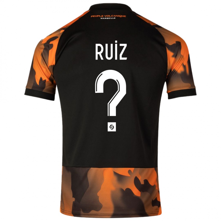 Dzieci Pedro Ruiz #0 Czarny Pomarańczowy Trzeci Komplet Koszulka 2023/24 Koszulki Klubowe