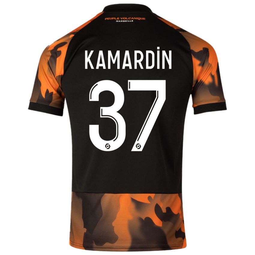 Dzieci Aaron Kamardin #37 Czarny Pomarańczowy Trzeci Komplet Koszulka 2023/24 Koszulki Klubowe