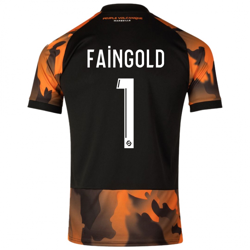 Dzieci Abbie Faingold #1 Czarny Pomarańczowy Trzeci Komplet Koszulka 2023/24 Koszulki Klubowe