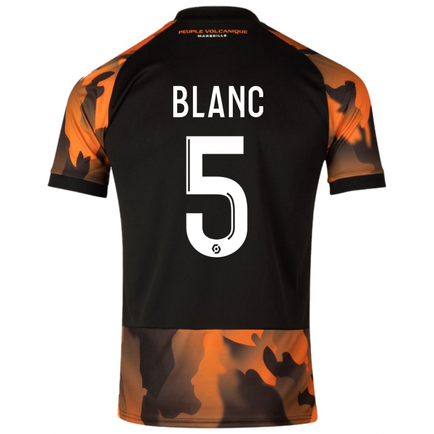 Dzieci Amandine Blanc #5 Czarny Pomarańczowy Trzeci Komplet Koszulka 2023/24 Koszulki Klubowe