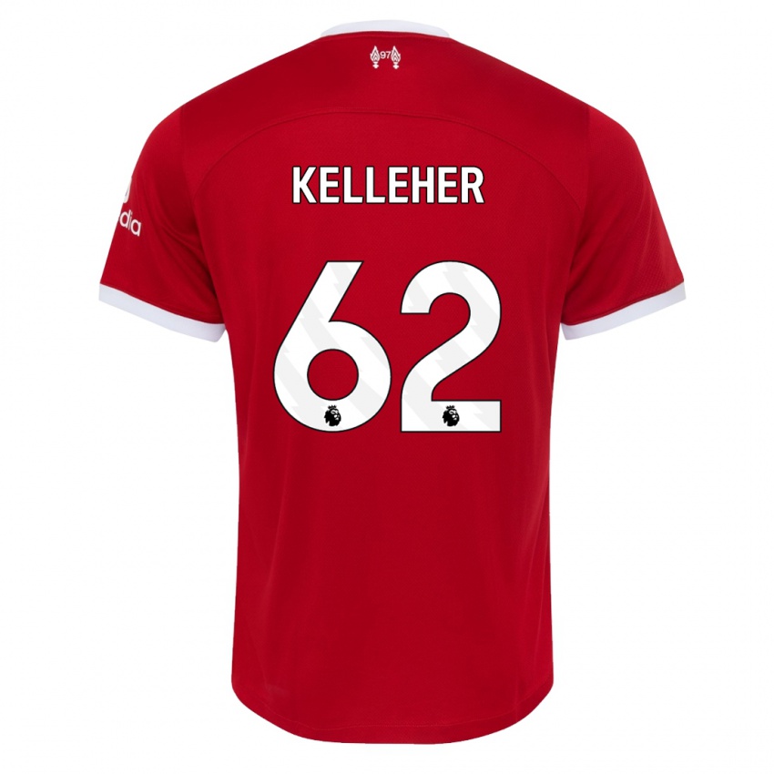 Męski Caoimhin Kelleher #62 Czerwony Domowa Koszulka 2023/24 Koszulki Klubowe