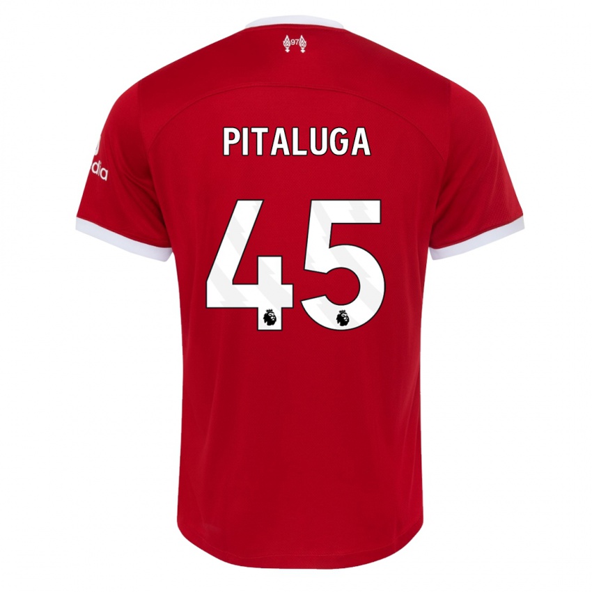 Męski Marcelo Pitaluga #45 Czerwony Domowa Koszulka 2023/24 Koszulki Klubowe