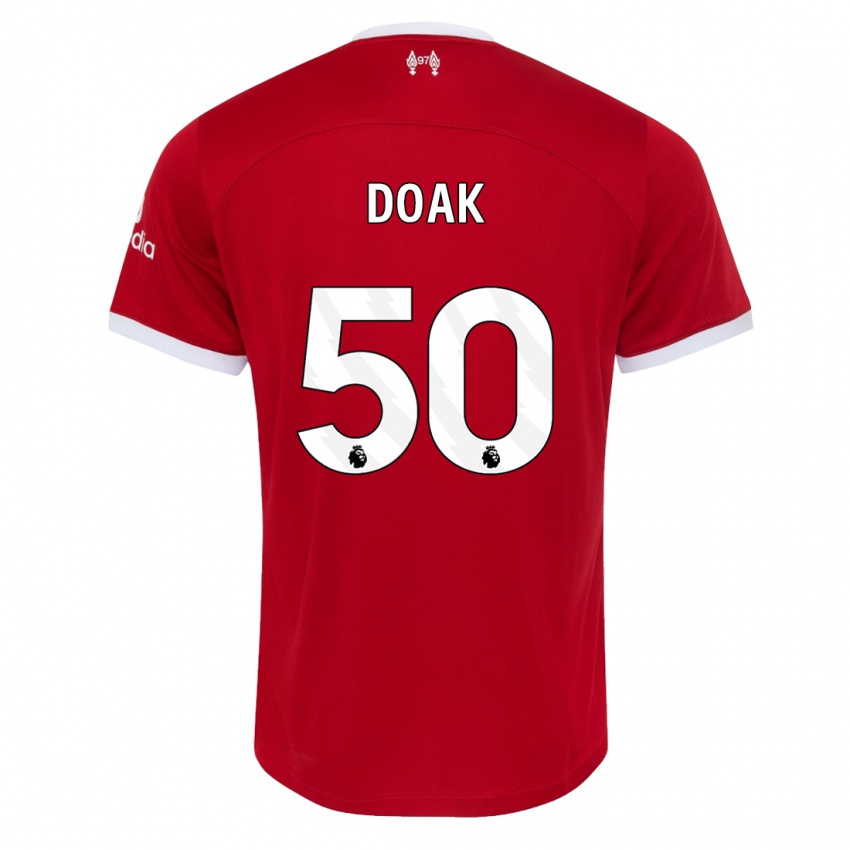 Męski Ben Doak #50 Czerwony Domowa Koszulka 2023/24 Koszulki Klubowe