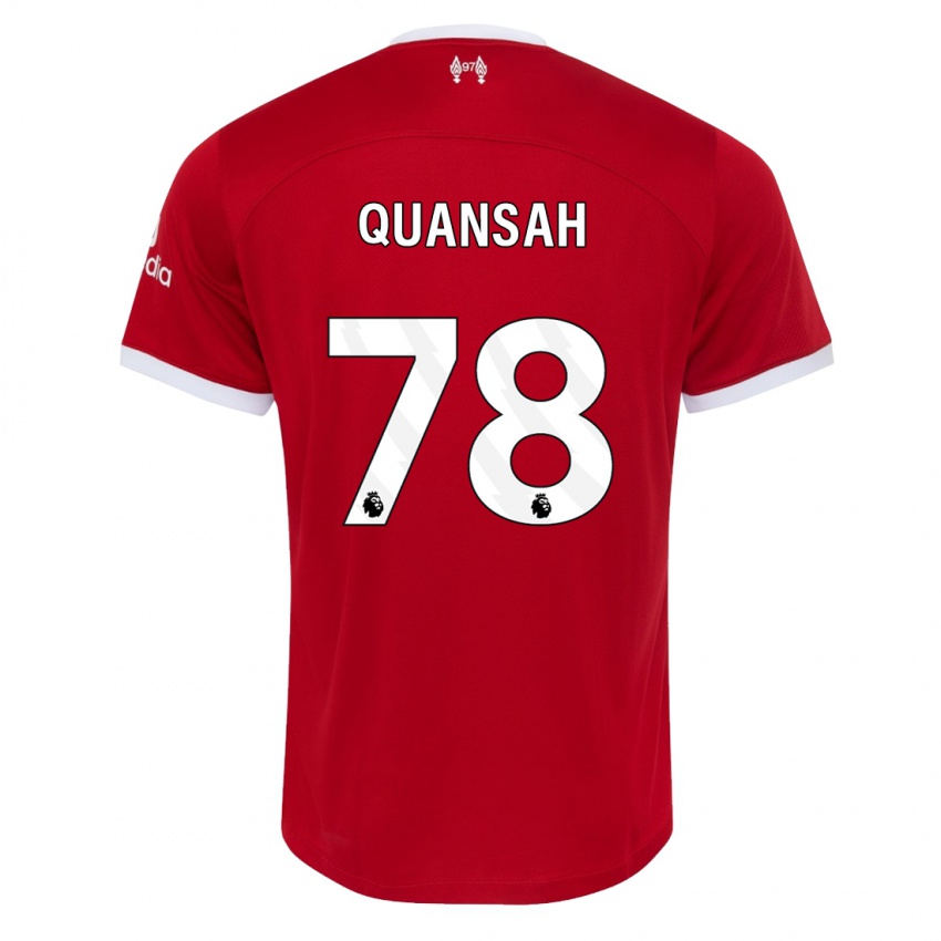 Męski Jarell Quansah #78 Czerwony Domowa Koszulka 2023/24 Koszulki Klubowe