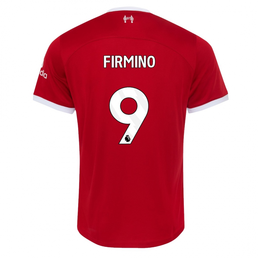 Męski Roberto Firmino #9 Czerwony Domowa Koszulka 2023/24 Koszulki Klubowe