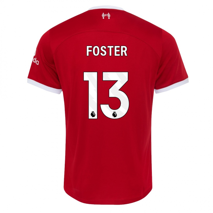 Męski Rylee Foster #13 Czerwony Domowa Koszulka 2023/24 Koszulki Klubowe