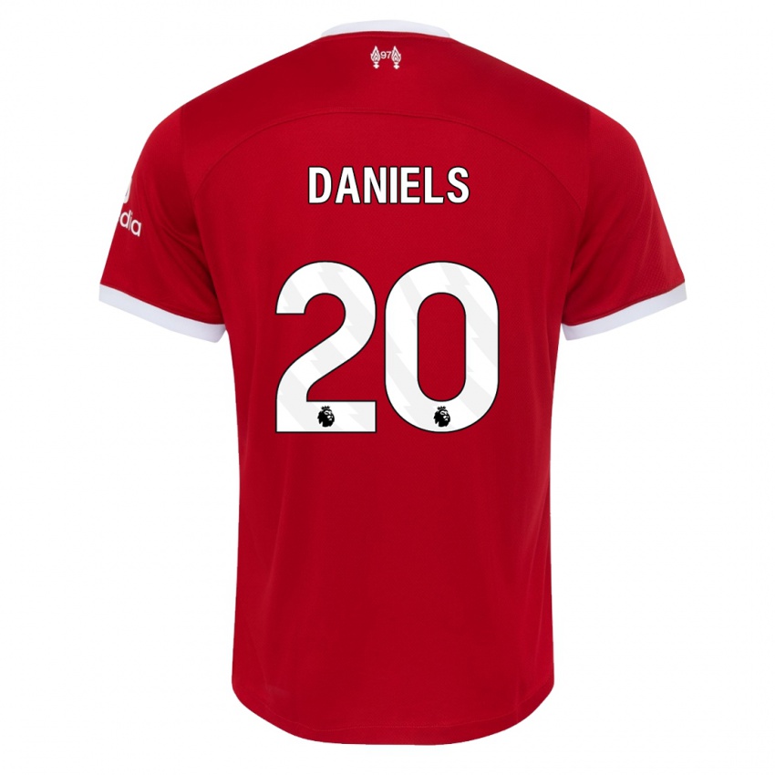 Męski Yana Daniels #20 Czerwony Domowa Koszulka 2023/24 Koszulki Klubowe