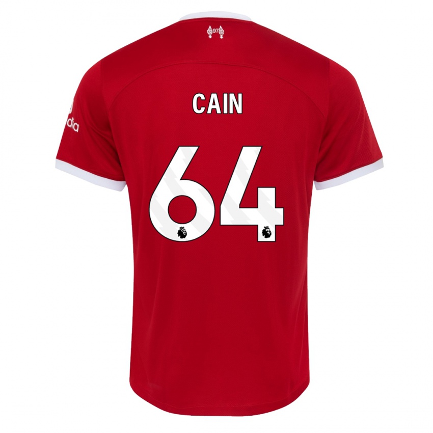 Męski Jake Cain #64 Czerwony Domowa Koszulka 2023/24 Koszulki Klubowe