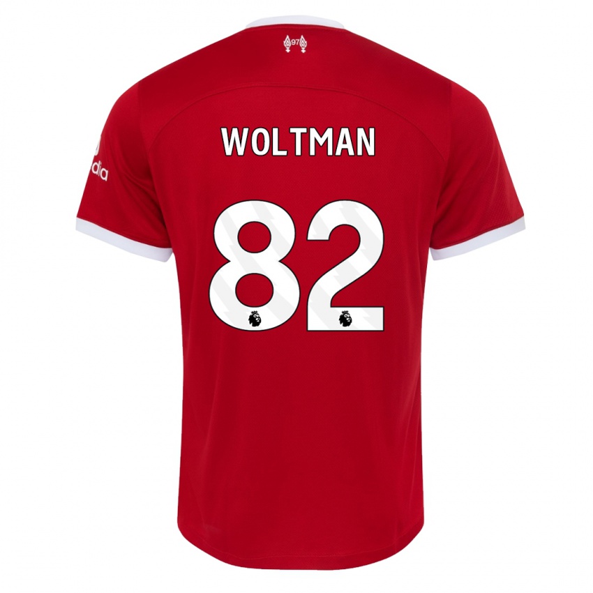 Męski Max Woltman #82 Czerwony Domowa Koszulka 2023/24 Koszulki Klubowe