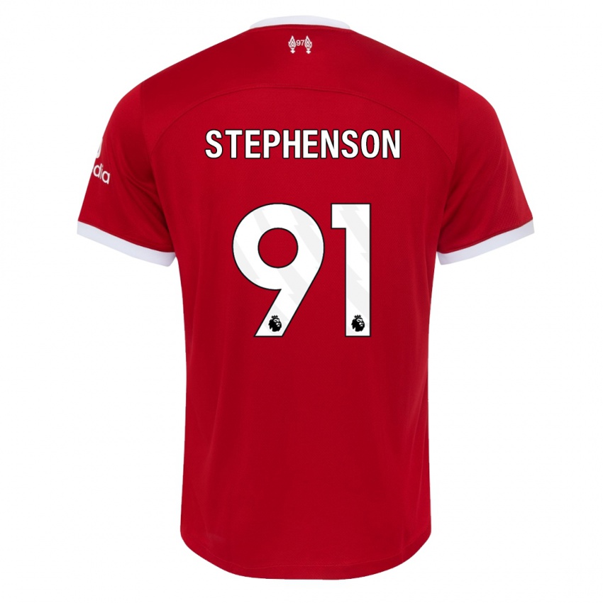 Męski Luca Stephenson #91 Czerwony Domowa Koszulka 2023/24 Koszulki Klubowe