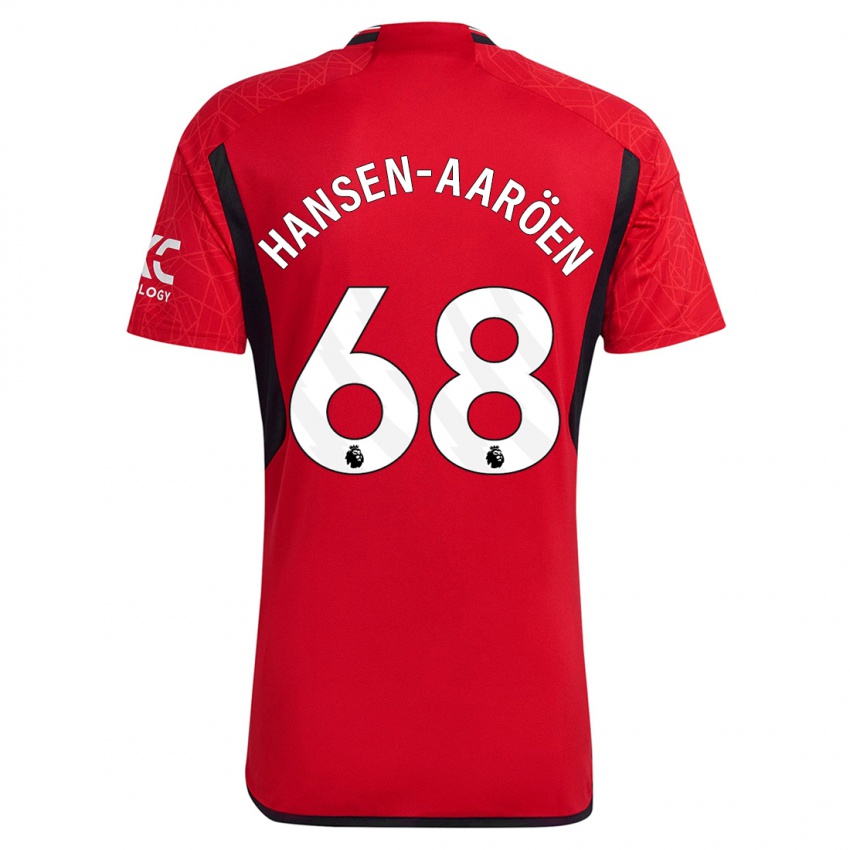 Męski Isak Hansen-Aaröen #68 Czerwony Domowa Koszulka 2023/24 Koszulki Klubowe