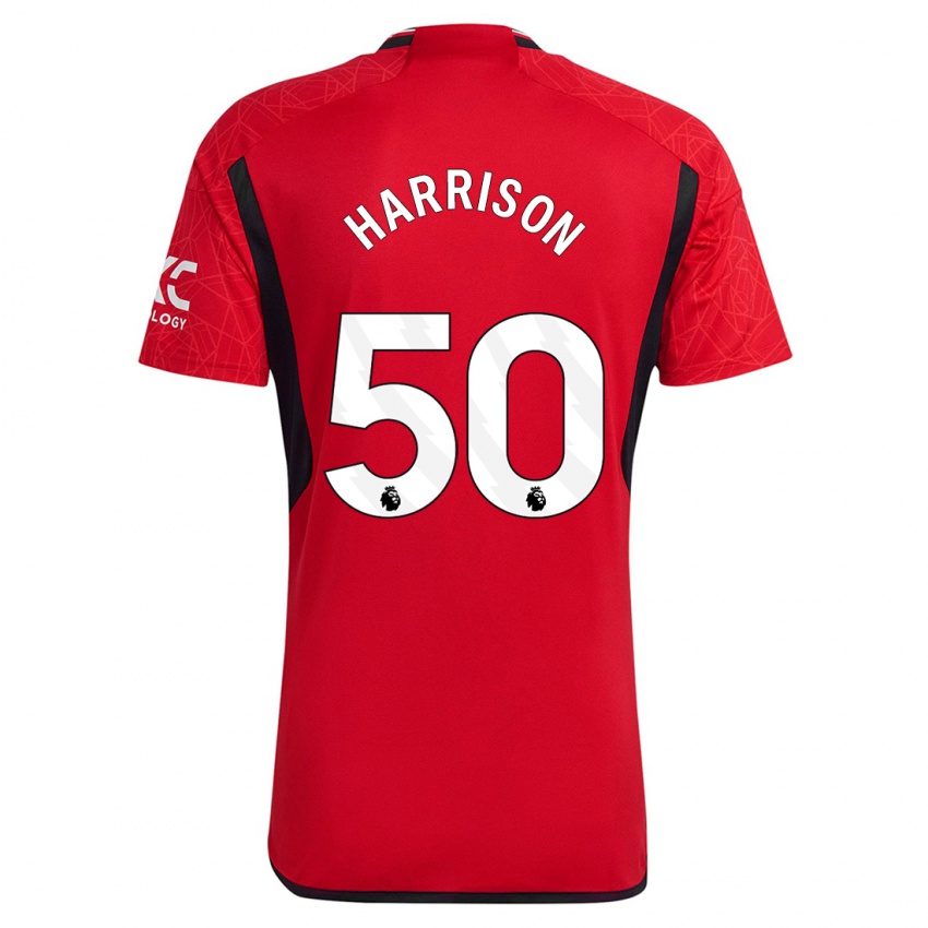 Męski Elyh Harrison #50 Czerwony Domowa Koszulka 2023/24 Koszulki Klubowe