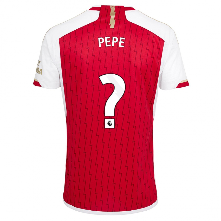 Męski Nicolas Pepe #0 Czerwony Domowa Koszulka 2023/24 Koszulki Klubowe