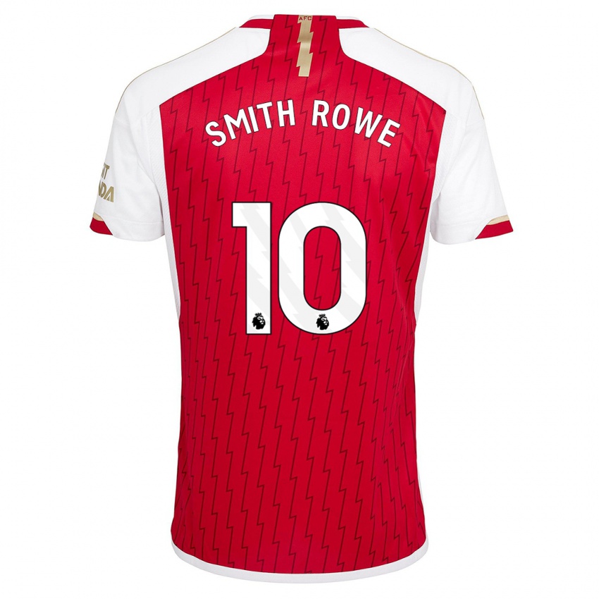 Męski Emile Smith Rowe #10 Czerwony Domowa Koszulka 2023/24 Koszulki Klubowe