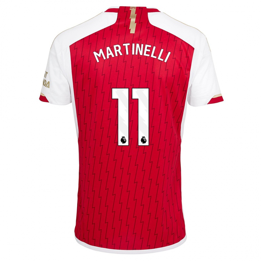 Męski Gabriel Martinelli #11 Czerwony Domowa Koszulka 2023/24 Koszulki Klubowe