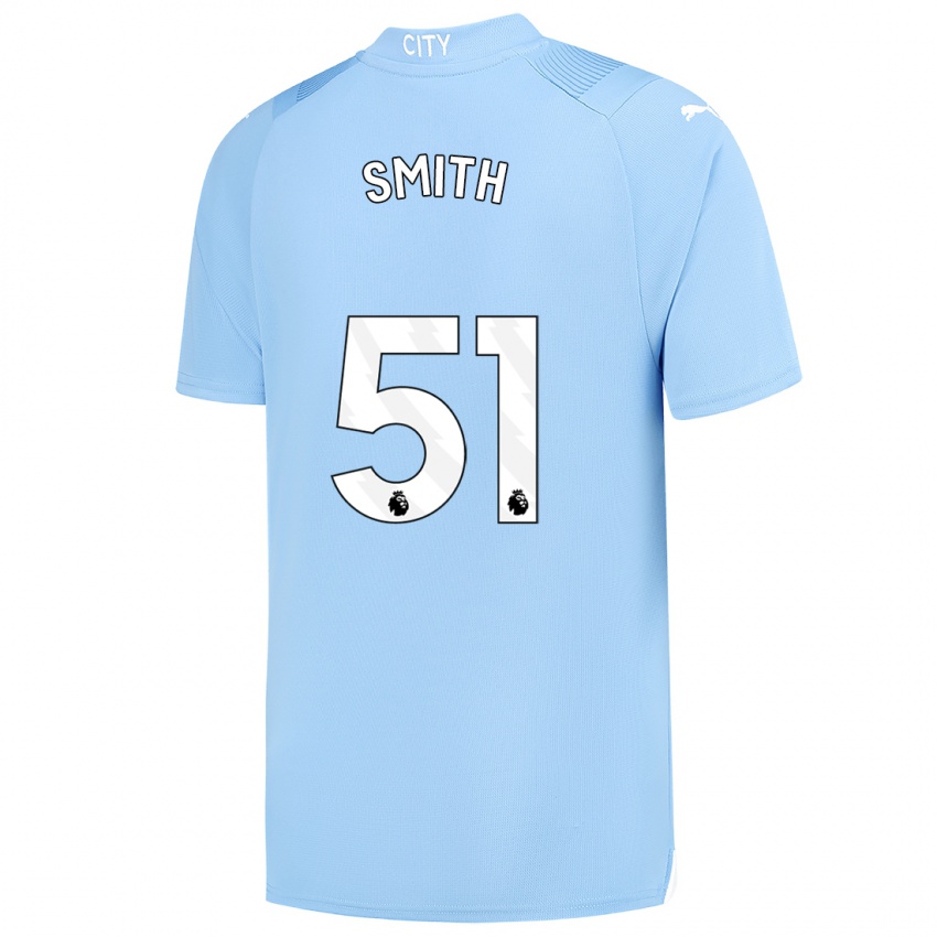 Męski Isaac Smith #51 Jasny Niebieski Domowa Koszulka 2023/24 Koszulki Klubowe